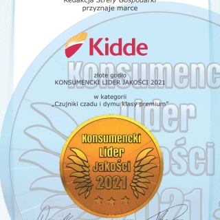 Złote Godło - Konsumencki Lider Jakości 2021 - dyplom