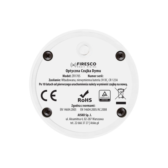 Optical smoke alarm Firesco ZR170S