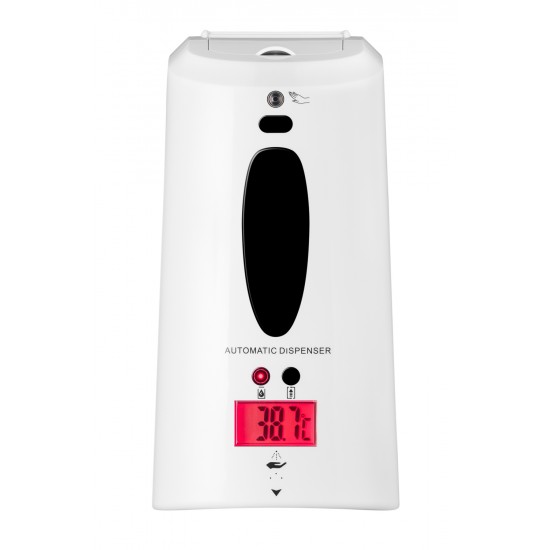 Automatic dispenser for disinfecting liquid with temperature measurement function