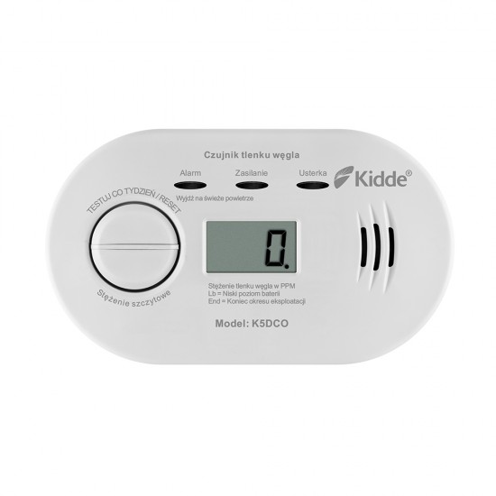 Carbon monoxide alarm with display Kidde K5DCO