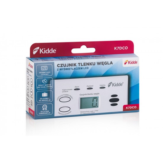 Carbon monoxide alarm with display Kidde K7DCO